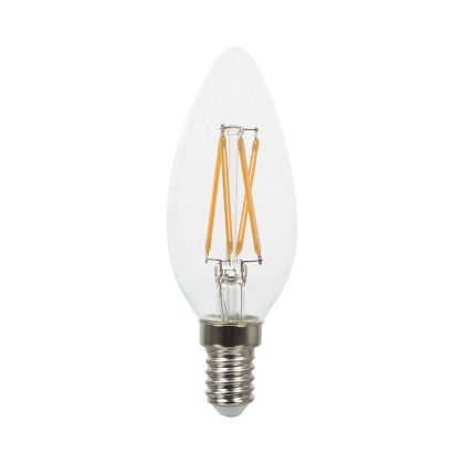 LED Bulb - SAMSUNG CHIP Filament 4W E14 Candle Clear Cover 2700K