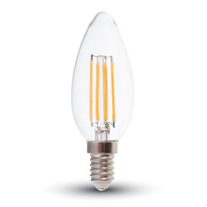 LED Bulb - SAMSUNG CHIP Filament 4W E14 Candle Clear Cover Dimmable 2700K