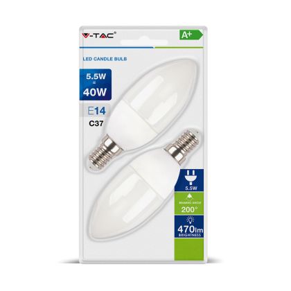 LED Bulb - 5.5W E14 Candle 2700K 2 PCS/Blister