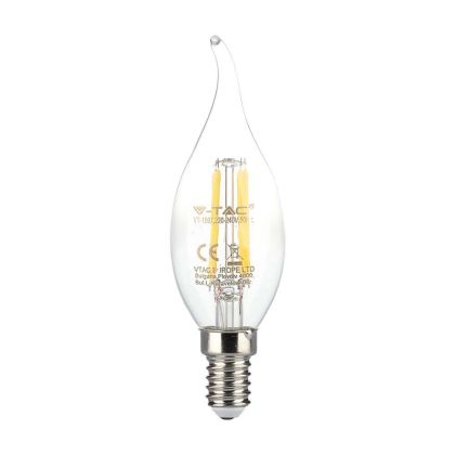 LED Bulb - 4W Filament E14 Clear Cover Candle Flame 3000K