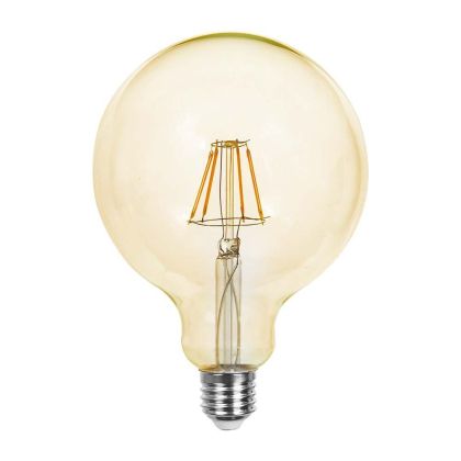 LED Bulb - 4W Filament E27 G125 Amber Glass 2200K