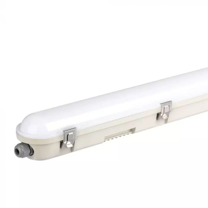 LED Waterproof Fitting M-SERIES 1500mm 48W 6400K Emergency Kit PC/PC SS Clip 120LM/W