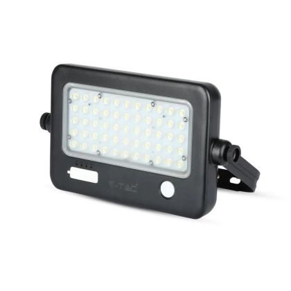 10W LED Solar Floodlight Detachable Black Body 4000K PIR Sensor IP 65