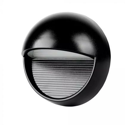 3W LED Step Light Black Body Round 4200k