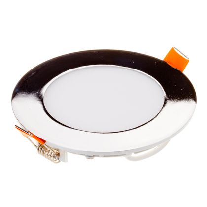 18W LED Slim Panel Light Chrome Round 6000K