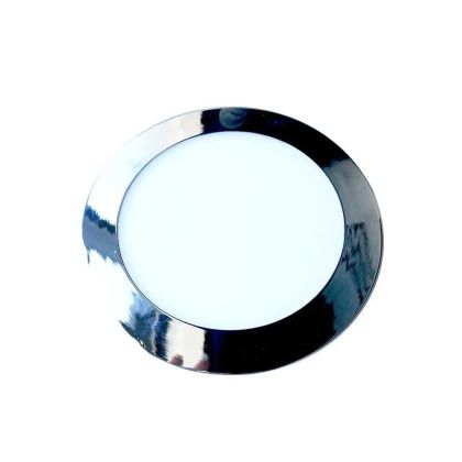 24W LED Slim Panel Light Chrome Round 4500K