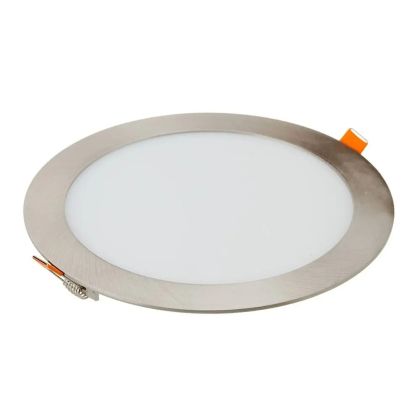 24W LED Slim Panel Light Satin Nickel Round 4500K