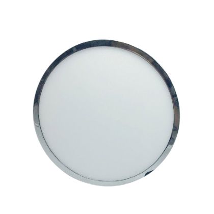 6W LED Surface Panel Light Chrome Round 3000K