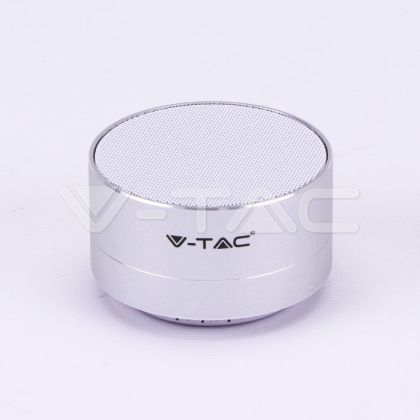 Metal Bluetooth Speaker With Mic & TF Card Slot 400mah Battery Silver