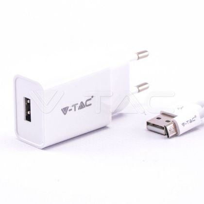 Charging Set With Travel Adapter Micro USB Cable White