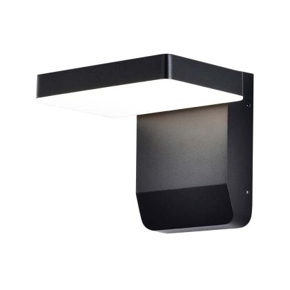 20W LED Wall Light Black Body Square 3000K IP65