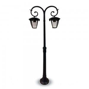 Pole Lamp 2XE27 1410mm IP44 Black