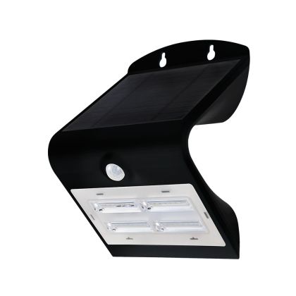 3W LED Solar Wall Light 3000K+4000K Black Body