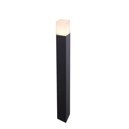 GU10 Garden Floor Lamp Aluminum Body Square Black 80x80x800mm IP54