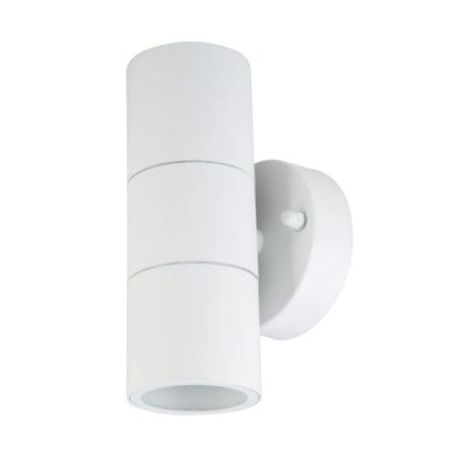 GU10 Wall Fitting Stainless Steel Body Matt White IP44 2Way