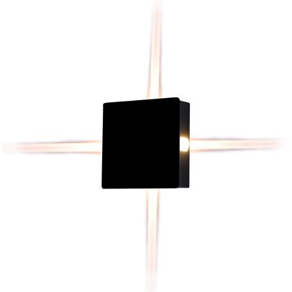 4W LED Wall Light Black Body Square 4000K IP65