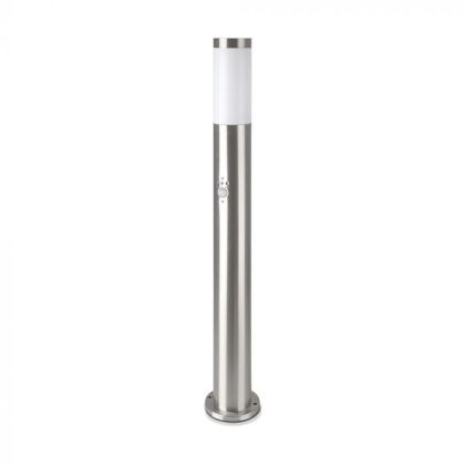 E27 Bollard Lamp 80CM With PIR Sensor Stainless Steel Satin Nickel IP44