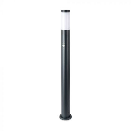 E27 Bollard Lamp 110CM With PIR Sensor Stainless Steel Body Grey IP44