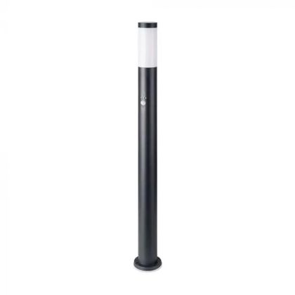 E27 Bollard Lamp 110CM With PIR Sensor Stainless Steel Body Black IP44