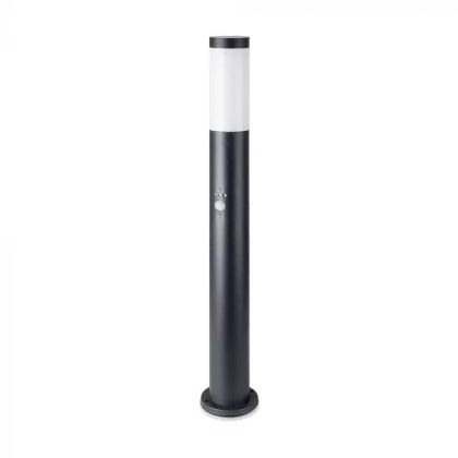 E27 Bollard Lamp 80CM With PIR Sensor Stainless Steel Body Black IP44