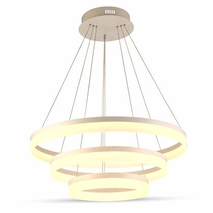 80W Soft Light Chandelier Slim 3 Ring Dimmable 3000K