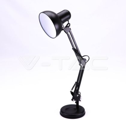 Designer Table Lamp With Adjustable Metal Bracket + Switch & E27 Holder - Black