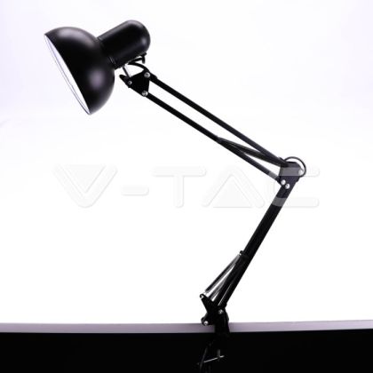 Designer Table Lamp With Adjustable Metal Bracket + Switch & E27 Holder Hookup - Black