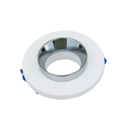 GU10 Fitting Gypsum Metal Recessed Light With Chrome Bottom Round