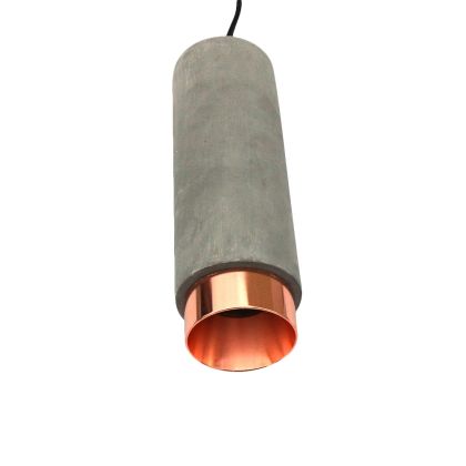 GU10 Fitting Gypsum Concrete Pendant Metal With Matt Rose Gold Bottom