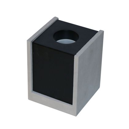 GU 10 Fitting Gypsum Surface With Gun Black Bottom Square