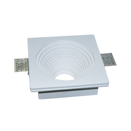 GU10 Fitting Gypsum White Recessed Light Round