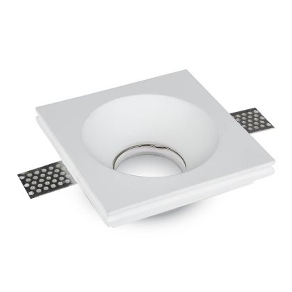 GU10 Fitting Square Gypsum Flat 120x120 White