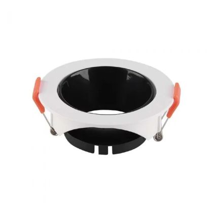 GU10 Fitting Round White Frame + Black Reflector