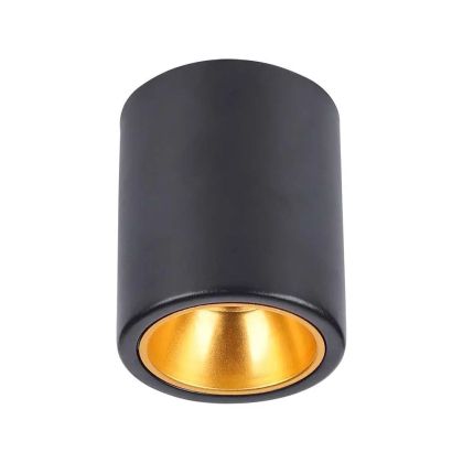 Surface Mounted GU10 Fitting Round Black