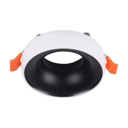 GU10 Fitting Round White Frame + Black Reflector