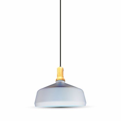 Modern Pendant Light Wooden Top Iron White Color ф350