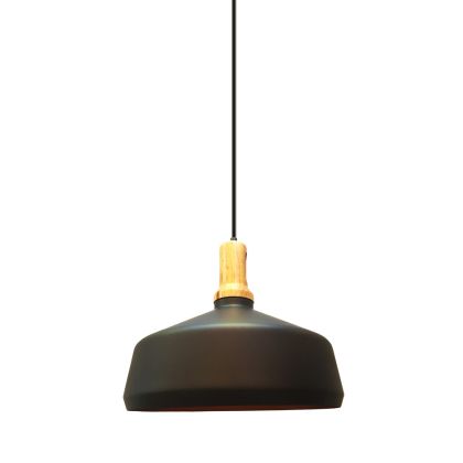 Modern Pendant Light Black Wooden Top