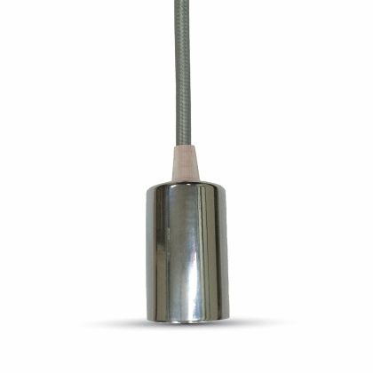 Chrome Metal Cup Pendant Light Grey