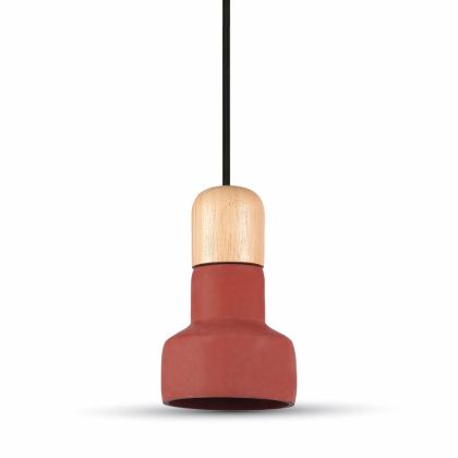 Pendant Light Concrete+Wood Red Ф125мм