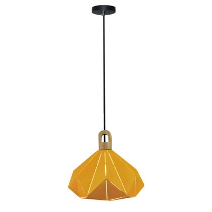 Pendant Light Pastel Wooden Prism Yellow 320*270mm