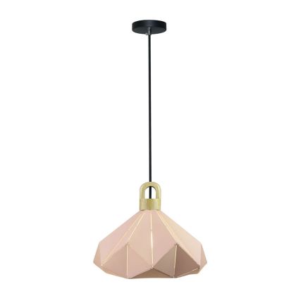 Pendant Light Pastel Wooden Prism Pink 320*270mm