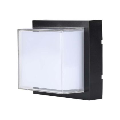 12W LED Wall Light Black Square 3000K