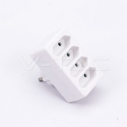 4 Outlet Adapter 2.5A White Label + Poly Bag