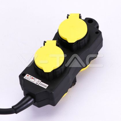 4 Ways Socket 3G 1.5MM*3M IP44 Black+Yellow