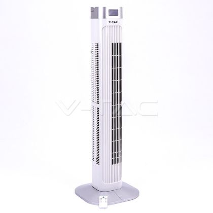 55W LED Tower Fan With Temperature Display And Remote Contrel 36 Inch White