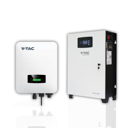 V-TAC Photovoltaic KIT 6kW with LiFePO4 10 kWh Storage Battery (SKU 11447) and Single-Phase Hybrid Inverter with Accessories included (SKU 11514) - Without Photovoltaic Panels