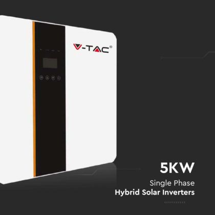 V-TAC Photovoltaic Inverter INVT Single-Phase Hybrid On-Grid/Off-Grid 5kW with LCD Screen including TA, WiFi and Cables 5+5 Year Warranty IP65