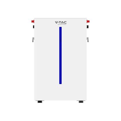 V-TAC Wall Mounted 6.14kWh Lithium-Iron-Phosphate (LiFePO4) Storage Battery Integrated BMS for Photovoltaic Inverters (51.2V 120Ah) IP65