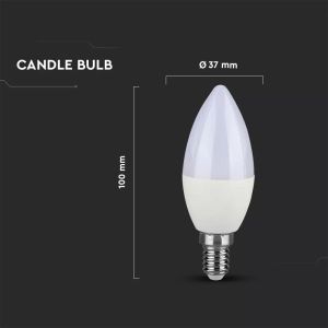 LED Bulb - SAMSUNG CHIP 7W E14 Plastic Candle 3000K