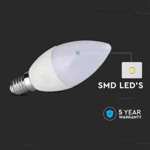 LED Bulb - SAMSUNG CHIP 7W E14 Plastic Candle 3000K